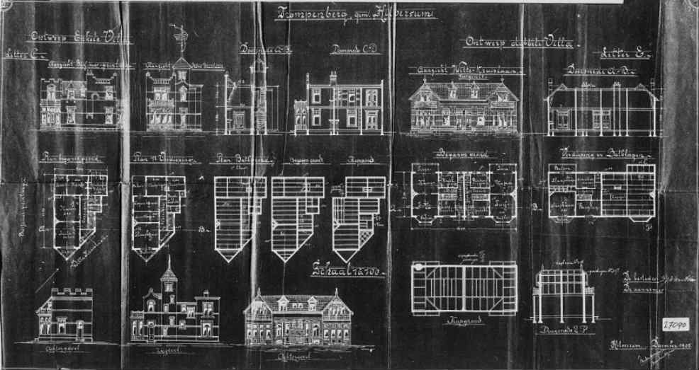 Bussumergrintweg+nr+46-48-50+Witte+Kruislaan+nr+3-5+1906